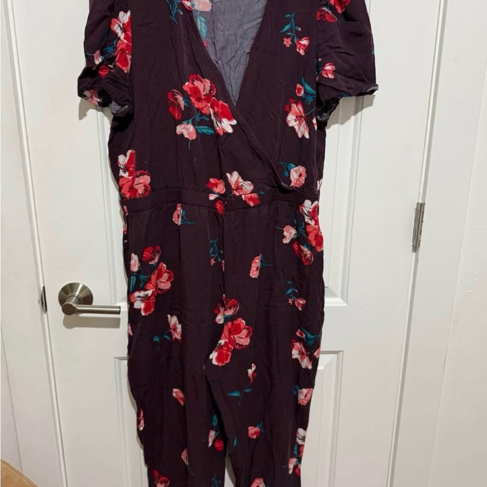 Old Navy Floral Jumpsuit - Purple and Red
